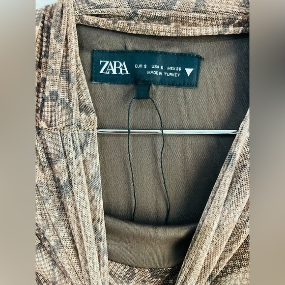 Zara Snake print New Draped Tulle Dress snake print size S NWT - Picture 8 of 8